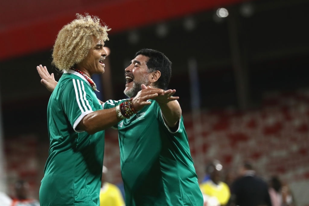 Valderrama y Maradona.