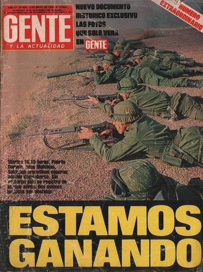 "Estamos ganando", dice la revista Gente durante la Guerra de las Malvinas.