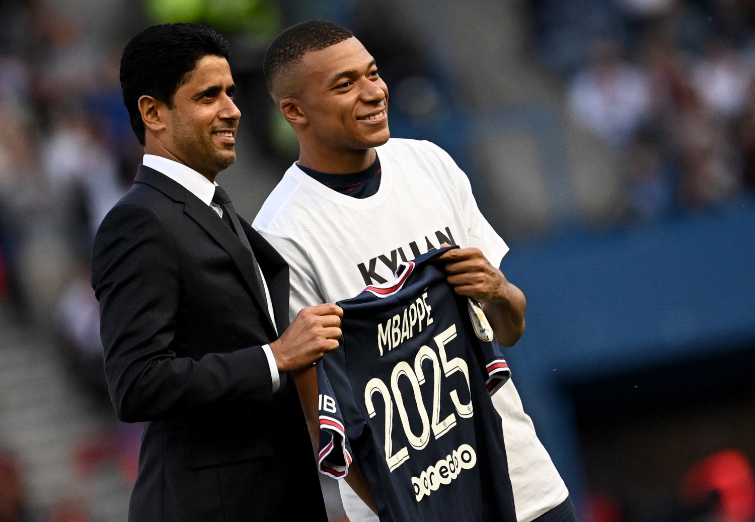 Nasser Al-Khelaïfi y Kylian Mbappé