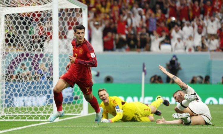 Álvaro Morata abrió el marcador para España ante Alemania por Qatar 2022