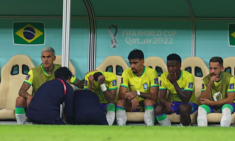 Neymar tras su lesión en el arranque del Mundial de Qatar 2022