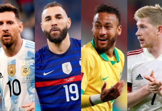 Leo Messi, Karim Benzema, Neymar y Kevin de Bruyne apuntan a ser figuras en Qatar 2022