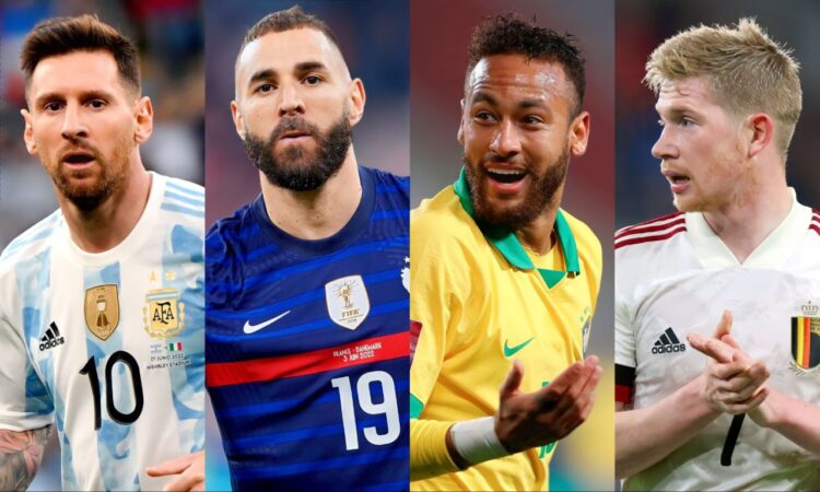 Leo Messi, Karim Benzema, Neymar y Kevin de Bruyne apuntan a ser figuras en Qatar 2022