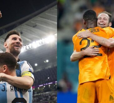 Leo Messi (Argentina) y Daley Blind (Países Bajos)