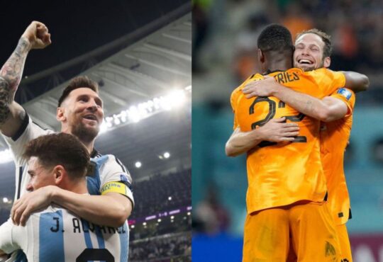 Leo Messi (Argentina) y Daley Blind (Países Bajos)