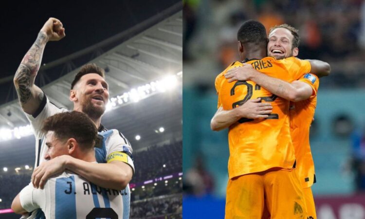 Leo Messi (Argentina) y Daley Blind (Países Bajos)